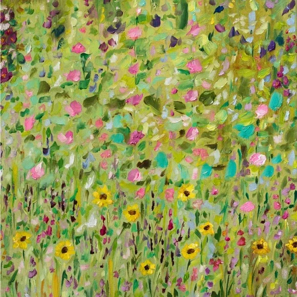 Flower Garden Wild Free Art Print Abstract floral whimsy cottagecore fairy decor - Picture 7 of 7